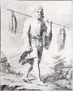 unknow artist baurenfeinds teckning av en fiskare i djedda, atergiven i nibuhrs reisebeschreibung oil painting reproduction